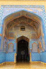 THATTA, PAKISTAN - OCTOBER 2021: Shah Jahan Mosque Picturesque View of the Walls