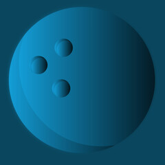 3D bowling ball on a blue background with neon elements