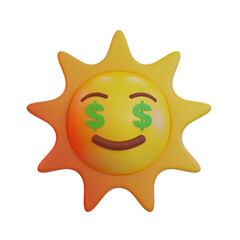 Sun Money Eye 3D emoticon
