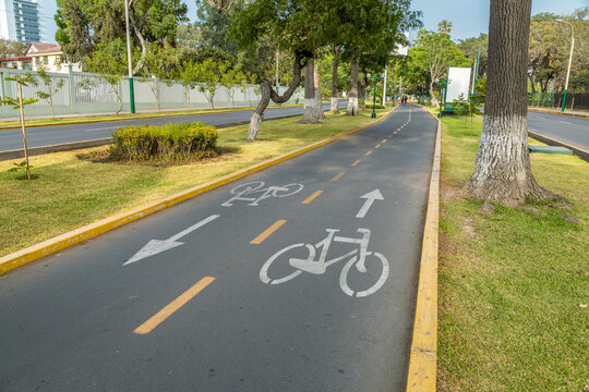 Two-way vegetated cycle path