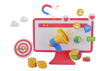 influencer marketing 3D Illustration