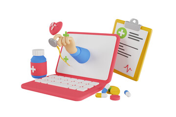 Online Consultation 3D Illustration