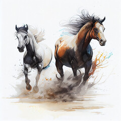 Horses galloping at the beach