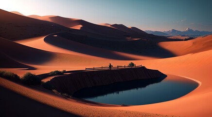 Fototapeta na wymiar Golden Desert Sunrise