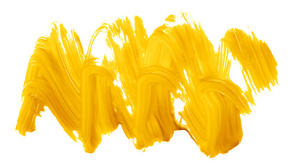 yellow brush isolated on transparent background yellow watercolor,png.