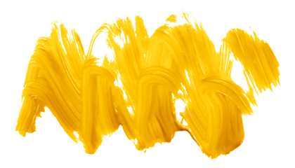 yellow brush isolated on transparent background yellow watercolor,png.