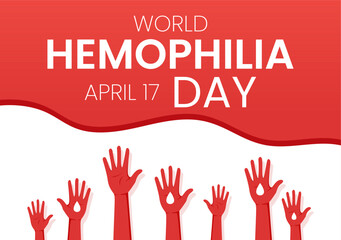 World Hemophilia Day on April 17 Illustration with Red Bleeding Blood for Web Banner or Landing Page in Flat Cartoon Hand Drawn Templates