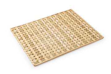 Luncheon mat made of bamboo on a white background.