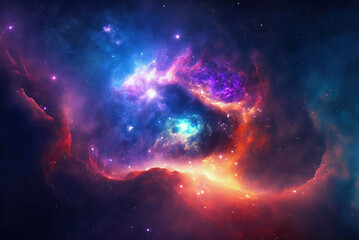 Fototapeta na wymiar Abstract nebula galaxy background.
