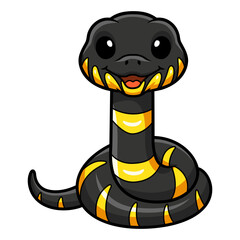 Cute happy mangrove snake cartoon