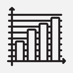 Bar chart icon in outline style, use for website mobile app presentation
