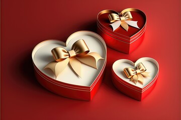heart shaped box with golden ribbon