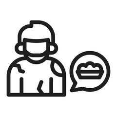 Obraz premium starvation line icon illustration vector graphic