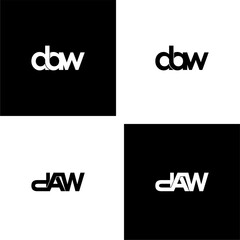 daw lettering initial monogram logo design set