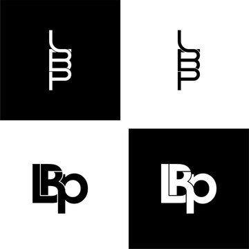 lbp initial letter monogram logo design set