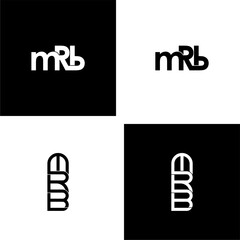 mrb typography letter monogram logo design set