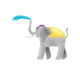 thai elephant with water