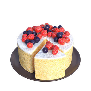 Cake delicious 3d isolated