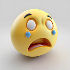 Fototapeta premium Emoticon 3D rendering, white background made with Generative AI technology 