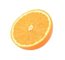 Slices of ripe orange fruits on transparent png.