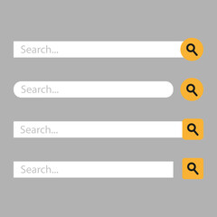 Flat search bar for web. Computer interface. Vector illustration.