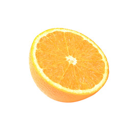 Slices of ripe orange fruits on transparent png.