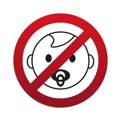 Ban babies sign. Sign forbidden. Vector illustration.