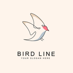 Birds line art logo, icon and symbol, vector illustration design