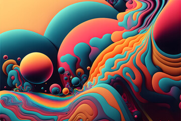 Abstract psychedelic background made with Generative AI technology	
