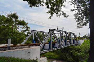 Railroad bridge in the morning