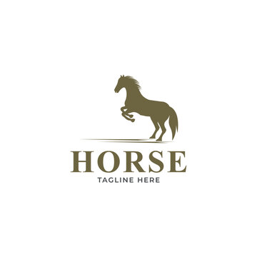 Luxury horse logo formed with simple and modern shape.