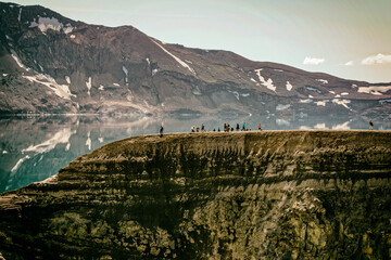 Drekagil,Herdubreid mountain in the Highlands of Iceland.The lake Oskjuvatn in the Iceland.