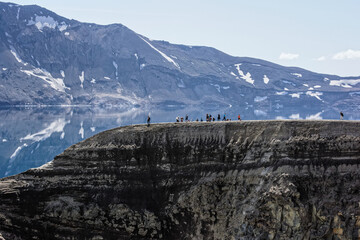 Drekagil,Herdubreid mountain in the Highlands of Iceland.The lake Oskjuvatn in the Iceland.