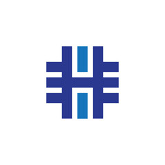Plus with H letter logo design vector