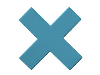 3D Check mark Cross sign isolated on transparent background PNG file format.