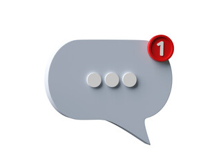 3D Speech bubble isolated on transparent background PNG file format.