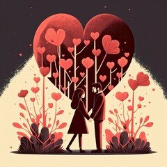 the couple with hearts of tree