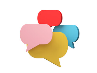 3D Speech bubble isolated on transparent background PNG file format.