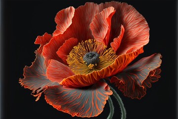 poppy flower ultra realistic generative ai