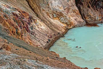 Drekagil,Herdubreid mountain in the Highlands of Iceland.The lake Oskjuvatn in the Iceland.