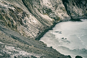 Drekagil,Herdubreid mountain in the Highlands of Iceland.The lake Oskjuvatn in the Iceland.