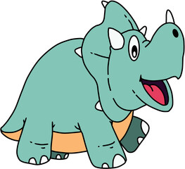 cute dinosaur triceratops cartoon illustration
