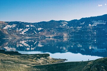Drekagil,Herdubreid mountain in the Highlands of Iceland.The lake Oskjuvatn in the Iceland.