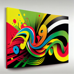 colorful reggae music color sign , abstract design background