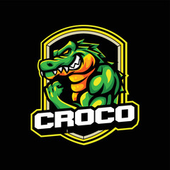 Fototapeta na wymiar Vector crocodiles mascot logo for esport and sport team