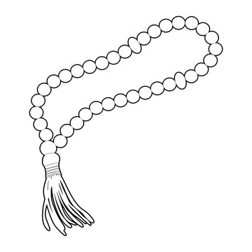 recommend clip art: The best tasbeeh islamic rosary outline vector illustration in trendy style. Editable graphic resources for many purposes.