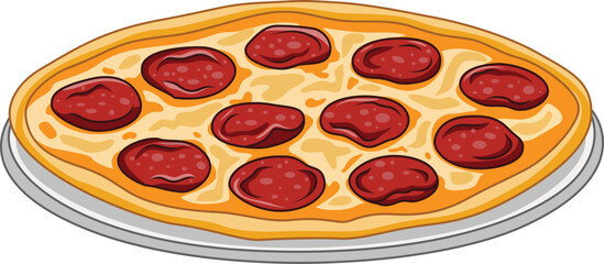 Italian pizza on white background