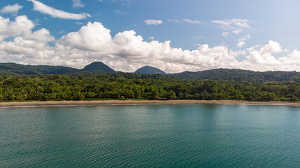 mountains by the pacific ocean in colombia 