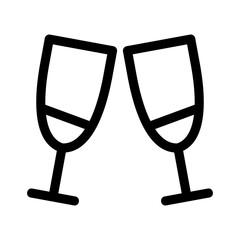 champagne glasses icon or logo isolated sign symbol vector illustration - high quality black style vector icons