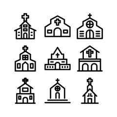 church icon or logo isolated sign symbol vector illustration - high quality black style vector icons